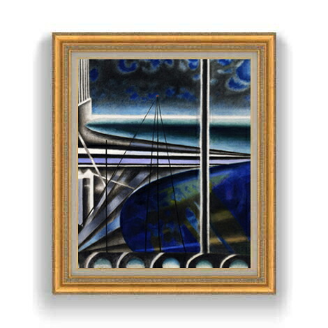 【油絵 直筆仕上げ】ステラ メトロポリタン港 F12 【油彩 国内生産 インテリア】絵画 販売 12号 抽象画 額縁 754&times;648mm 複製画 送料無料 プレゼント ギフト 開店祝い 開業祝い 退職祝い 新築祝い リビング 壁掛け｜絵画販売アートレスト