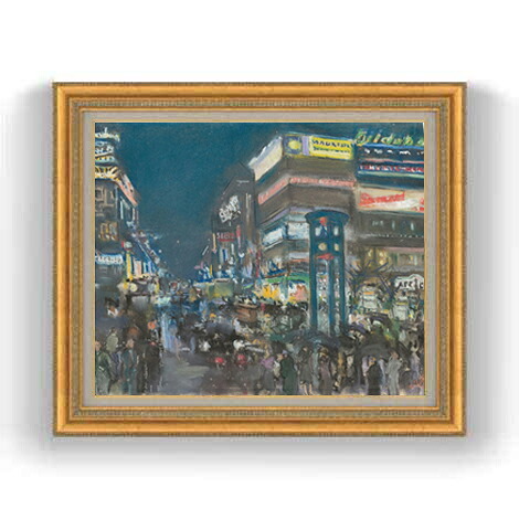 【油絵 直筆仕上げ】パシュケ ポツダム広場 F12 【油彩 国内生産 インテリア】絵画 販売 12号 抽象画 額縁 754&times;648mm 複製画 送料無料 プレゼント ギフト 開店祝い 開業祝い 退職祝い 新築祝い リビング 壁掛け｜絵画販売アートレスト