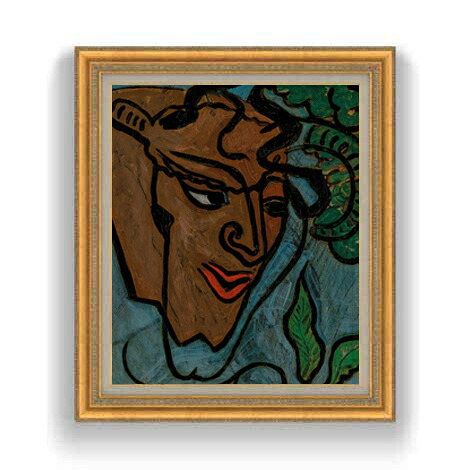 【油絵 直筆仕上げ】ピカビア テット・ド・フォーヌ F12 【油彩 国内生産 インテリア】絵画 販売 12号 抽象画 額縁 754&times;648mm 複製画 送料無料 プレゼント ギフト 開店祝い 開業祝い 退職祝い 新築祝い リビング 壁掛け｜絵画販売アートレスト