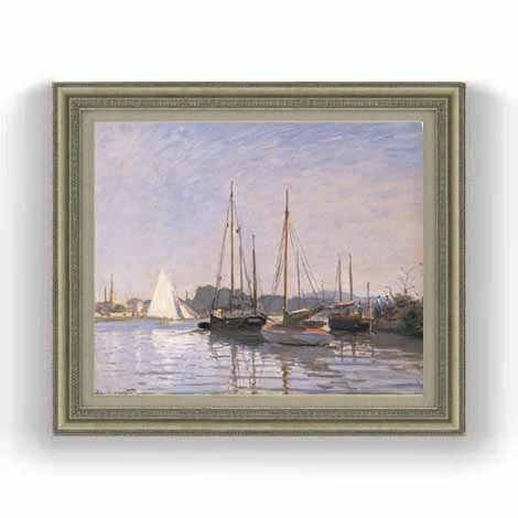 【油絵 直筆仕上げ】クロード・モネ 遊覧船 F12 【油彩 国内生産 インテリア】絵画 販売 12号 風景画 ゴールド額縁 754&times;648mm 複製画 送料無料 プレゼント ギフト 開店祝い 開業祝い 退職祝い 新築祝い リビング 玄関 モダン 壁掛け｜絵画販売アートレスト