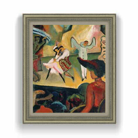 【油絵 直筆仕上げ】アウグスト・マッケ Ballet Russes 1 F12 【油彩 国内生産 インテリア】絵画 販売 12号 抽象画 ゴールド額縁 754&times;648mm 複製画 送料無料 プレゼント ギフト 開店祝い 開業祝い 退職祝い 新築祝い リビング 玄関 モダン 壁掛け｜絵画販売アートレスト
