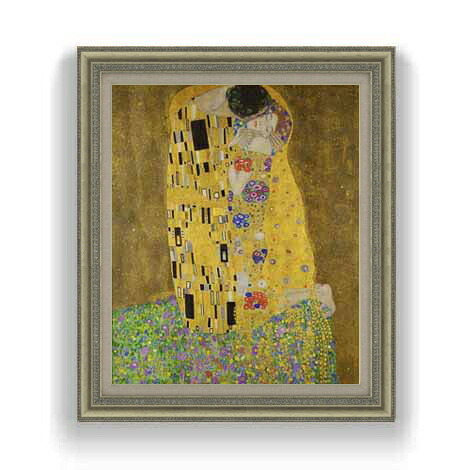 【油絵 直筆仕上げ】クリムト 接吻 F12 【油彩 国内生産 インテリア】絵画 販売 12号 抽象画 ゴールド額縁 754&times;648mm 複製画 送料無料 プレゼント ギフト 開店祝い 開業祝い 退職祝い 新築祝い リビング 玄関 モダン 壁掛け｜絵画販売アートレスト