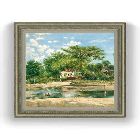 【油絵 直筆仕上げ】フランシスコ・オレール Ponce Silk-Cotton Tree F12 【油彩 国内生産 インテリア】絵画 販売 12号 風景画額縁 754&times;648mm 複製画 送料無料 プレゼント ギフト 開店祝い 開業祝い 退職祝い 新築祝い リビング 壁掛け｜絵画販売アートレスト