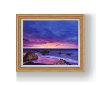 【油絵 直筆仕上げ】砂岩海景-夕暮れ- F12サイズ 額入り 【額入り】 油彩 風景画 オリジナルインテリア絵画 風水画 額縁 754×648mm 複製画 送料無料 プレゼント ギフト 開店祝い 開業祝い 退職祝い 新築祝い リビング 玄関 モダン アートフレーム 壁掛け|絵画販売アートレスト