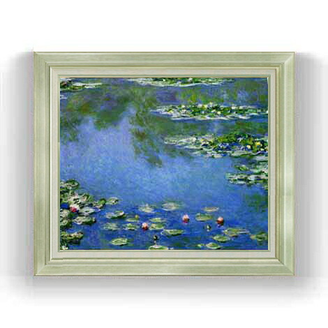 【油絵 直筆仕上げ】クロード・モネ 睡蓮 （3） F12 【アップグレード額縁】絵画 販売 12号 風景画 ゴールド額縁 736&times;630mm 複製画 送料無料 プレゼント ギフト 開店祝い 開業祝い 退職祝い 新築祝い リビング 壁掛け｜絵画販売アートレスト