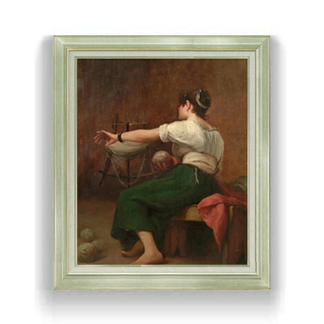 【油絵 直筆仕上げ】ファウストゾナロ Woman Winding Wool F12 【アップグレード額縁】絵画 販売 12号 人物画 額縁 736&times;630mm 複製画 送料無料 プレゼント ギフト 開店祝い 開業祝い 退職祝い 新築祝い リビング 壁掛け｜絵画販売アートレスト