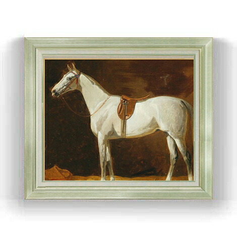 【油絵 直筆仕上げ】エミール・フォルカース 白い馬 F12 【アップグレード額縁】絵画 販売 12号 風景画額縁 736&times;630mm 複製画 送料無料 プレゼント ギフト 開店祝い 開業祝い 退職祝い 新築祝い リビング 壁掛け｜絵画販売アートレスト