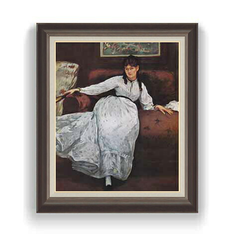 【油絵 直筆仕上げ】マネ 休息 F12 【油彩 国内生産 インテリア】絵画 販売 12号 人物画 額縁 736&times;630mm 複製画 送料無料 プレゼント ギフト 開店祝い 開業祝い 退職祝い 新築祝い リビング 玄関 モダン 壁掛け｜絵画販売アートレスト