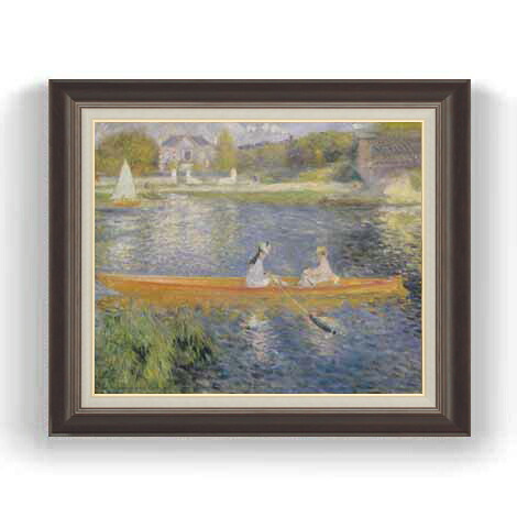 【油絵 直筆仕上げ】ルノワール 小舟 F12 【油彩 国内生産 インテリア】絵画 販売 12号 風景画 額縁 736&times;630mm 複製画 送料無料 プレゼント ギフト 開店祝い 開業祝い 退職祝い 新築祝い リビング 玄関 モダン 壁掛け｜絵画販売アートレスト