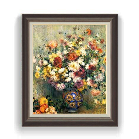 【油絵 直筆仕上げ】ルノワール Flowers in a Vase F12 【油彩 国内生産 インテリア】絵画 販売 12号 静物画 額縁 736&times;630mm 複製画 送料無料 プレゼント ギフト 開店祝い 開業祝い 退職祝い 新築祝い リビング 玄関 モダン 壁掛け｜絵画販売アートレスト
