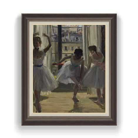 【油絵 直筆仕上げ】ドガ 三人の踊り子 F12 【油彩 国内生産 インテリア】絵画 販売 12号 人物画 額縁 736&times;630mm 複製画 送料無料 プレゼント ギフト 開店祝い 開業祝い 退職祝い 新築祝い リビング 玄関 モダン 壁掛け｜絵画販売アートレスト