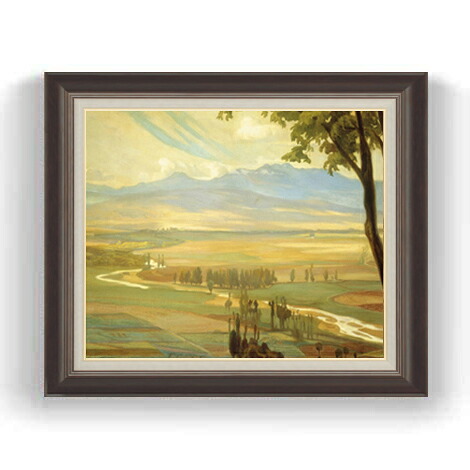 【油絵 直筆仕上げ】ディエゴ・リベラ Avila Morning F12 【油彩 国内生産 インテリア】絵画 販売 12号 風景画額縁 736&times;630mm 複製画 送料無料 プレゼント ギフト 開店祝い 開業祝い 退職祝い 新築祝い リビング 壁掛け｜絵画販売アートレスト