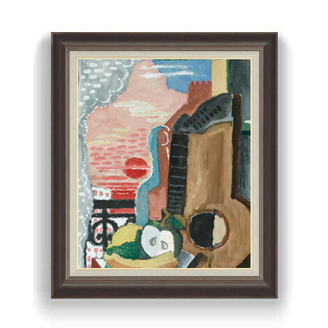【油絵 直筆仕上げ】マルクーシス Nature Morte Devant La Fentre F12 【油彩 国内生産 インテリア】絵画 販売 12号 抽象画 額縁 736&times;630mm 複製画 送料無料 プレゼント ギフト 開店祝い 開業祝い 退職祝い 新築祝い リビング 壁掛け｜絵画販売アートレスト
