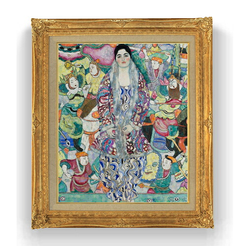 【油絵 直筆仕上げ】クリムト Portrait of Friedericke Maria Beer F15 【油彩 国内生産 インテリア】絵画 販売 15号 抽象画 ゴールド額縁 781×660mm 複製画 送料無料