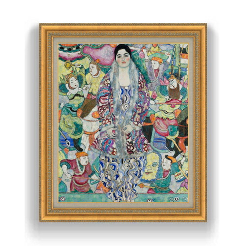 【油絵 直筆仕上げ】クリムト Portrait of Friedericke Maria Beer F15 【油彩 国内生産 インテリア】絵画 販売 15号 抽象画 ゴールド額縁 800×678mm 複製画 送料無料