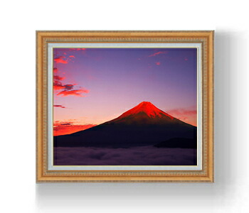 楽天市場】【油絵 直筆仕上げ】赤富士(2) F8サイズ 額入り