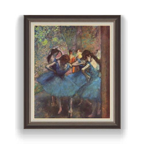 【油絵 直筆仕上げ】ドガ 青い踊り子たち F15 【油彩 国内生産 インテリア】絵画 販売 15号 風景画額縁 780&times;658mm 複製画 送料無料 プレゼント ギフト 開店祝い 開業祝い 退職祝い 新築祝い リビング 壁掛け｜絵画販売アートレスト