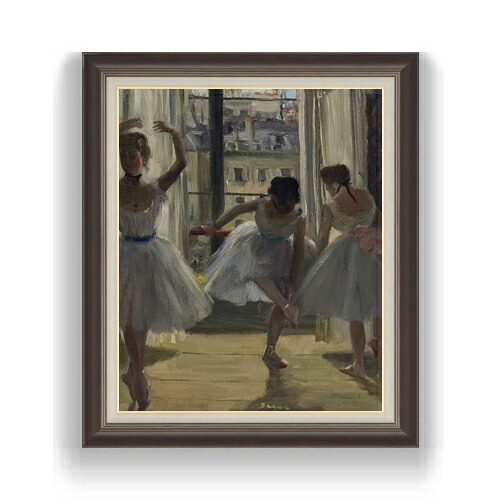 【油絵 直筆仕上げ】ドガ 三人の踊り子 F15 【油彩 国内生産 インテリア】絵画 販売 15号 人物画 額縁 780&times;658mm 複製画 送料無料 プレゼント ギフト 開店祝い 開業祝い 退職祝い 新築祝い リビング 壁掛け｜絵画販売アートレスト
