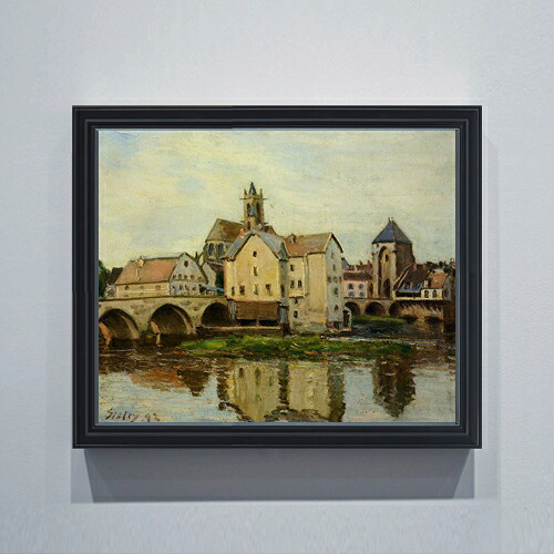 【油絵 直筆仕上げ】シスレー Moret-sur-Loing, Morning F15 【油彩 アップグレード額】絵画 販売 15号 風景画額縁 712×590mm 複製画 送料無料 プレゼント ギフト 開店祝い 開業祝い 退職祝い 新築祝い リビング 玄関 モダン 壁掛け
