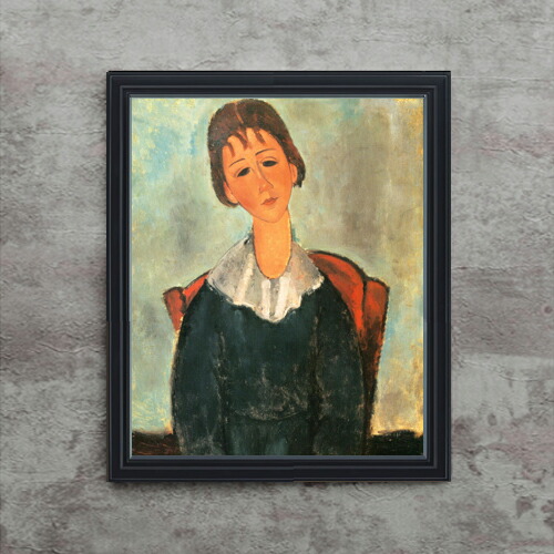 【油絵 直筆仕上げ】モディリアーニ 少女の肖像 F15 【油彩 アップグレード額】絵画 販売 15号 人物画 額縁 712×590mm 複製画 送料無料 プレゼント ギフト 開店祝い 開業祝い 退職祝い 新築祝い リビング 玄関 モダン 壁掛け