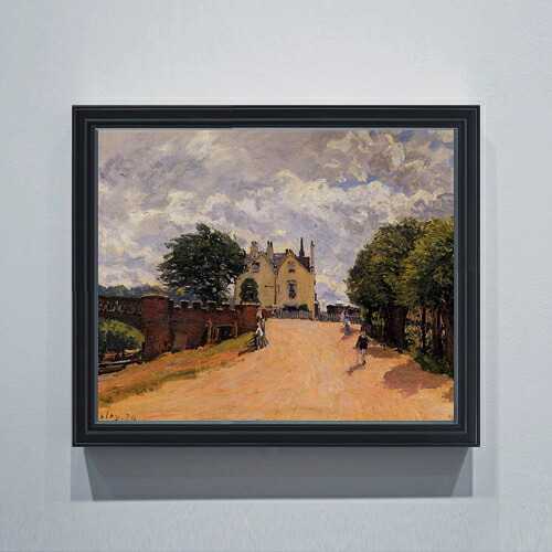 【油絵 直筆仕上げ】シスレー Inn at East Molesey F15 【油彩 アップグレード額】絵画 販売 15号 風景画額縁 712×590mm 複製画 送料無料 プレゼント ギフト 開店祝い 開業祝い 退職祝い 新築祝い リビング 玄関 モダン 壁掛け