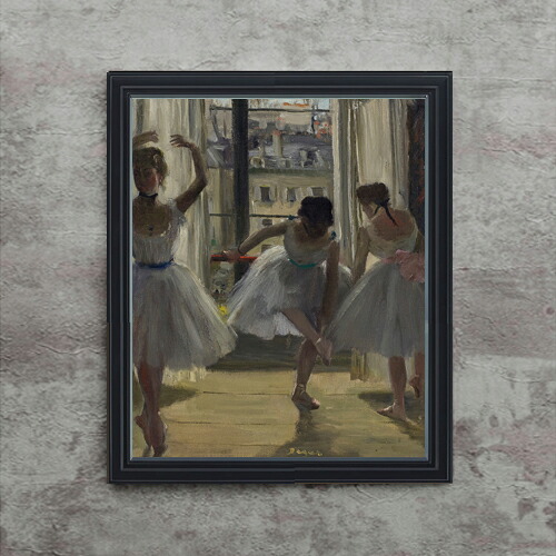 【油絵 直筆仕上げ】ドガ 三人の踊り子 F15 【油彩 アップグレード額】絵画 販売 15号 人物画 額縁 712×590mm 複製画 送料無料 プレゼント ギフト 開店祝い 開業祝い 退職祝い 新築祝い リビング 玄関 モダン 壁掛け