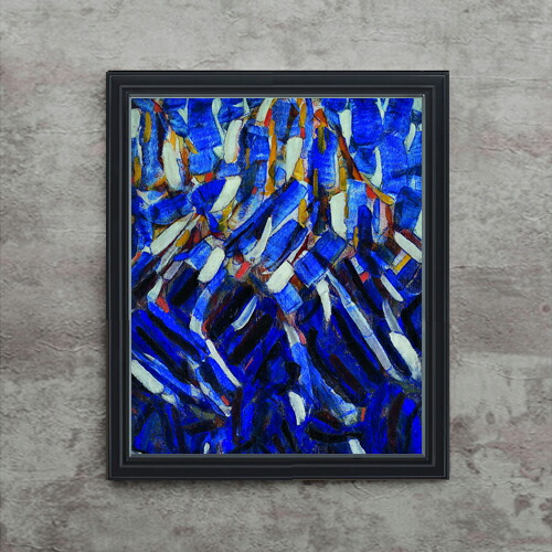 【油絵 直筆仕上げ】クリスティアン・ロールフス Abstraction (the Blue Mountain) F15 【油彩 アップグレード額】絵画 販売 15号 抽象画 額縁 712×590mm 複製画 送料無料