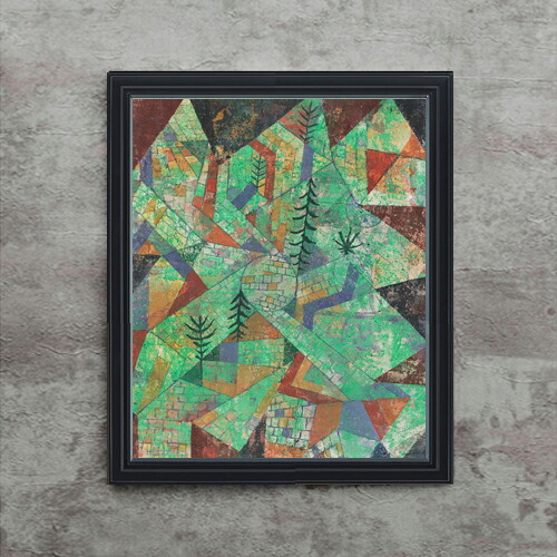 【油絵 直筆仕上げ】パウル・クレー Wald Bau F15 【油彩 アップグレード額】絵画 販売 15号 抽象画 額縁 712×590mm 複製画 送料無料 プレゼント ギフト 開店祝い 開業祝い 退職祝い 新築祝い リビング 玄関 モダン 壁掛け