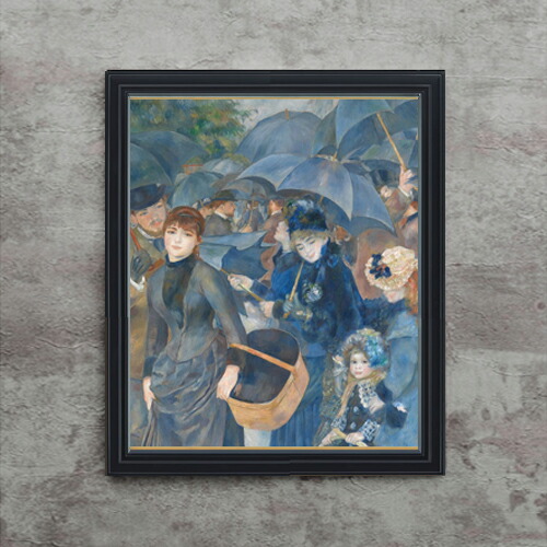 【油絵 直筆仕上げ】ルノワール 雨傘 F15 【油彩 アップグレード額】絵画 販売 15号 抽象画 額縁 712×590mm 複製画 送料無料 プレゼント ギフト 開店祝い 開業祝い 退職祝い 新築祝い リビング 玄関 モダン 壁掛け