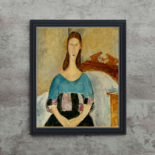 【油絵 直筆仕上げ】モディリアーニ Portrait of Jeanne Hebuterne F15 【油彩 アップグレード額】絵画 販売 15号 人物画 額縁 712×590mm 複製画 送料無料 プレゼント ギフト 開店祝い 開業祝い 退職祝い 新築祝い リビング 玄関 モダン 壁掛け