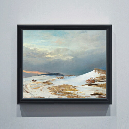 【油絵 直筆仕上げ】ルンドビー Winter Landscape F15 【油彩 アップグレード額】絵画 販売 15号 風景画額縁 712×590mm 複製画 送料無料 プレゼント ギフト 開店祝い 開業祝い 退職祝い 新築祝い リビング 玄関 モダン 壁掛け