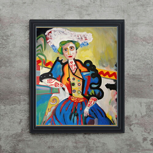【油絵 直筆仕上げ】カルドーゾ A mulher F15 【油彩 アップグレード額】絵画 販売 15号 抽象画 額縁 712&times;590mm 複製画 送料無料 プレゼント ギフト 開店祝い 開業祝い 退職祝い 新築祝い リビング 玄関 モダン 壁掛け｜絵画販売アートレスト