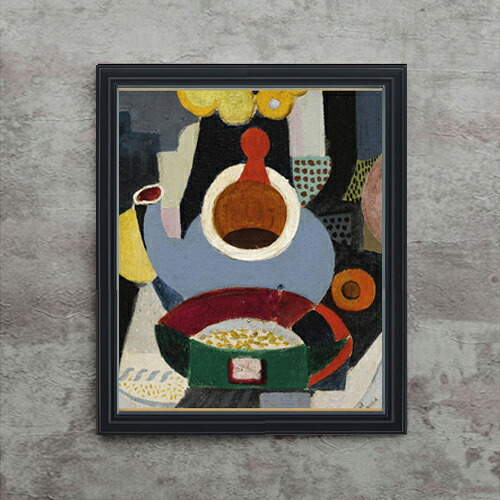 【油絵 直筆仕上げ】サラガ Nature morte a la theiere F15 【油彩 アップグレード額】絵画 販売 15号 抽象画 額縁 712×590mm 複製画 送料無料 プレゼント ギフト 開店祝い 開業祝い 退職祝い 新築祝い リビング 玄関 モダン 壁掛け