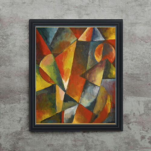 【油絵 直筆仕上げ】トップ　無題（1919） F15 【油彩 アップグレード額】絵画 販売 15号 抽象画 額縁 712×590mm 複製画 送料無料 プレゼント ギフト 開店祝い 開業祝い 退職祝い 新築祝い リビング 玄関 モダン 壁掛け