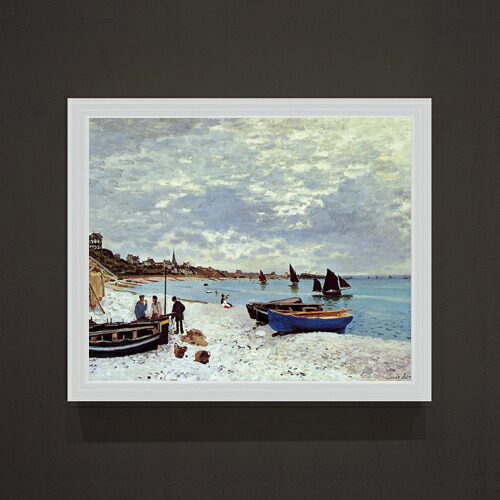 【油絵 直筆仕上げ】クロード・モネ The Beach at Sainte -Adresse F15 【油彩 アップグレード額】絵画 販売 15号 風景画額縁 712×590mm 複製画 送料無料