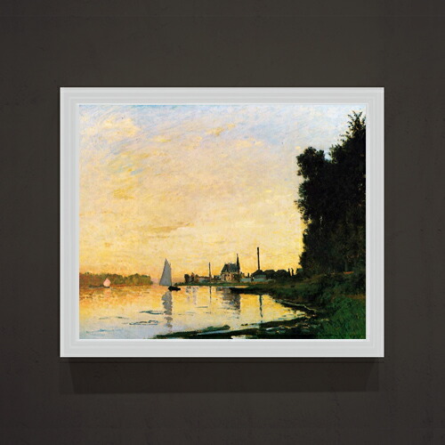 【油絵 直筆仕上げ】クロード・モネ Argenteuil, Late Afternoon F15 【油彩 アップグレード額】絵画 販売 15号 風景画額縁 712×590mm 複製画 送料無料 プレゼント ギフト 開店祝い 開業祝い 退職祝い 新築祝い リビング 玄関 モダン 壁掛け