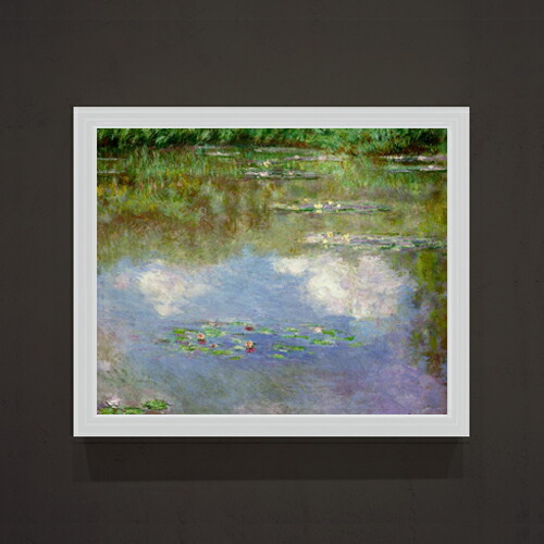 【油絵 直筆仕上げ】クロード・モネ 睡蓮（１） F15 【油彩 アップグレード額】絵画 販売 15号 風景画額縁 712×590mm 複製画 送料無料 プレゼント ギフト 開店祝い 開業祝い 退職祝い 新築祝い リビング 玄関 モダン 壁掛け