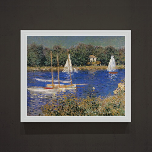 【油絵 直筆仕上げ】クロード・モネ アルジャントゥイユの停泊地２ F15 【油彩 アップグレード額】絵画 販売 15号 風景画額縁 712×590mm 複製画 送料無料