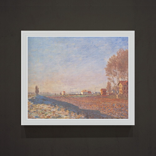 【油絵 直筆仕上げ】クロード・モネ コロンブの平原、雪 F15 【油彩 アップグレード額】絵画 販売 15号 風景画額縁 712&times;590mm 複製画 送料無料 プレゼント ギフト 開店祝い 開業祝い 退職祝い 新築祝い リビング 玄関 モダン 壁掛け｜絵画販売アートレスト