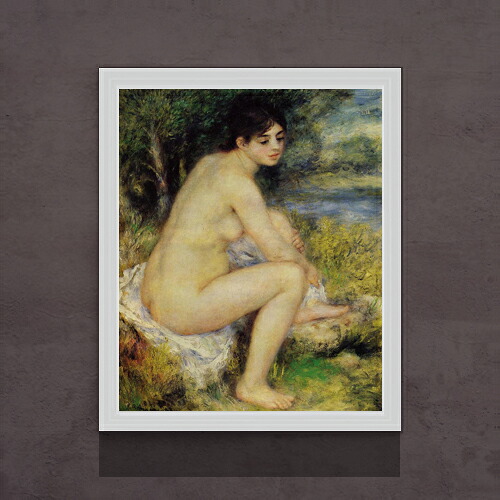 【油絵 直筆仕上げ】ルノワール 座る浴女 F15 【油彩 アップグレード額】絵画 販売 15号 人物画 額縁 712×590mm 複製画 送料無料 プレゼント ギフト 開店祝い 開業祝い 退職祝い 新築祝い リビング 玄関 モダン 壁掛け