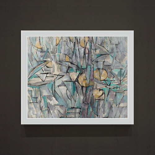 【油絵 直筆仕上げ】ピート・モンドリアン Composition X F15 【油彩 アップグレード額】絵画 販売 15号 抽象画 額縁 712&times;590mm 複製画 送料無料 プレゼント ギフト 開店祝い 開業祝い 退職祝い 新築祝い リビング 玄関 モダン 壁掛け｜絵画販売アートレスト