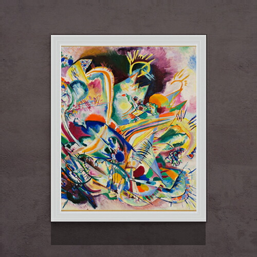 【油絵 直筆仕上げ】ワシリーカンディンスキー Untitled Improvisation V F15 【油彩 アップグレード額】絵画 販売 15号 抽象画 額縁 712×590mm 複製画 送料無料 プレゼント ギフト 開店祝い 開業祝い 退職祝い 新築祝い リビング 玄関 モダン 壁掛け