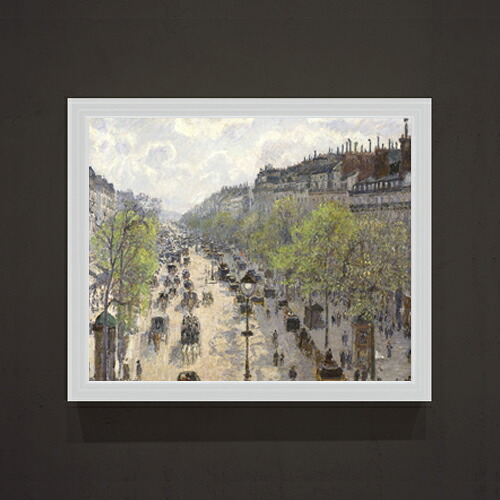 【油絵 直筆仕上げ】カミーユ・ピサロ Boulevard Montmartre, Spring F15 【油彩 アップグレード額】絵画 販売 15号 風景画額縁 712&times;590mm 複製画 送料無料 プレゼント ギフト 開店祝い 開業祝い 退職祝い 新築祝い リビング 玄関 モダン 壁掛け｜絵画販売アートレスト