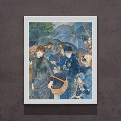 【油絵 直筆仕上げ】ルノワール 雨傘 F15 【油彩 アップグレード額】絵画 販売 15号 抽象画 額縁 712&times;590mm 複製画 送料無料 プレゼント ギフト 開店祝い 開業祝い 退職祝い 新築祝い リビング 玄関 モダン 壁掛け｜絵画販売アートレスト