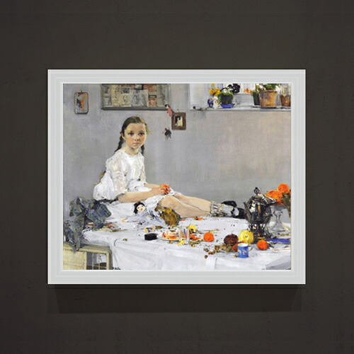 【油絵 直筆仕上げ】フェーシン Portrait of Varya Adoratskaya F15 【油彩 アップグレード額】絵画 販売 15号 人物画 額縁 712&times;590mm 複製画 送料無料 プレゼント ギフト 開店祝い 開業祝い 退職祝い 新築祝い リビング 玄関 モダン 壁掛け｜絵画販売アートレスト