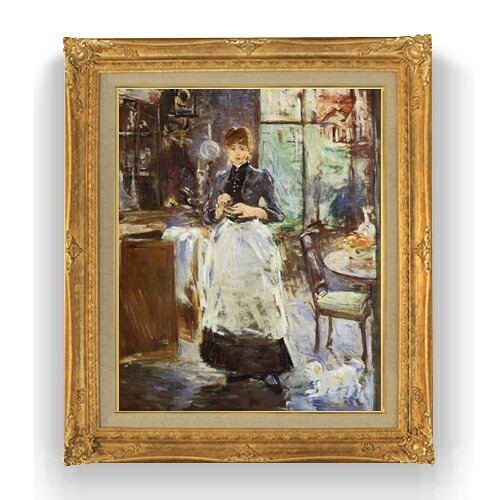 【油絵 直筆仕上げ】ベルト・モリゾ ダイニングルーム F15 【アップグレード額縁】絵画 販売 15号 人物画 額縁 781&times;660mm 複製画 送料無料 プレゼント ギフト 開店祝い 開業祝い 退職祝い 新築祝い リビング 壁掛け｜絵画販売アートレスト