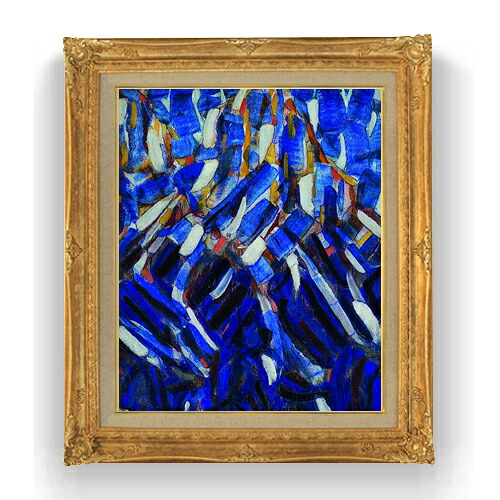 【油絵 直筆仕上げ】クリスティアン・ロールフス Abstraction (the Blue Mountain) F15 【アップグレード額縁】絵画 販売 15号 抽象画 額縁 781&times;660mm 複製画 送料無料｜絵画販売アートレスト