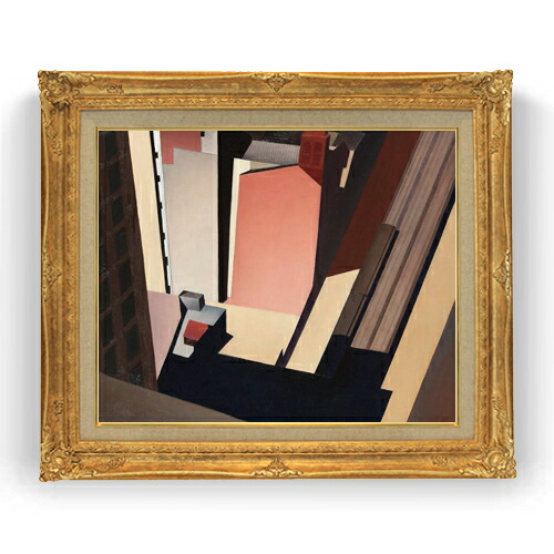 【油絵 直筆仕上げ】チャールズ・シーラーChurch Street El F15 【アップグレード額縁】絵画 販売 15号 抽象画 額縁 781×660mm 複製画 送料無料 プレゼント ギフト 開店祝い 開業祝い 退職祝い 新築祝い リビング 壁掛け|絵画販売アートレスト