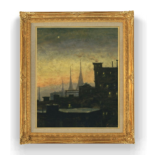 【油絵 直筆仕上げ】ルイ・エイルシェミウス New York Roof Tops F15 【アップグレード額縁】絵画 販売 15号 抽象画 額縁 781×660mm 複製画 送料無料 プレゼント ギフト 開店祝い 開業祝い 退職祝い 新築祝い リビング 壁掛け|絵画販売アートレスト