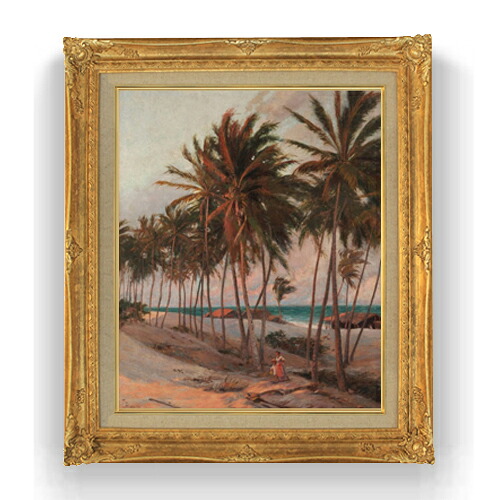 【油絵 直筆仕上げ】フィゲイレード Praia de Fortaleza F15 【アップグレード額縁】絵画 販売 15号 風景画額縁 781&times;660mm 複製画 送料無料 プレゼント ギフト 開店祝い 開業祝い 退職祝い 新築祝い リビング 壁掛け｜絵画販売アートレスト